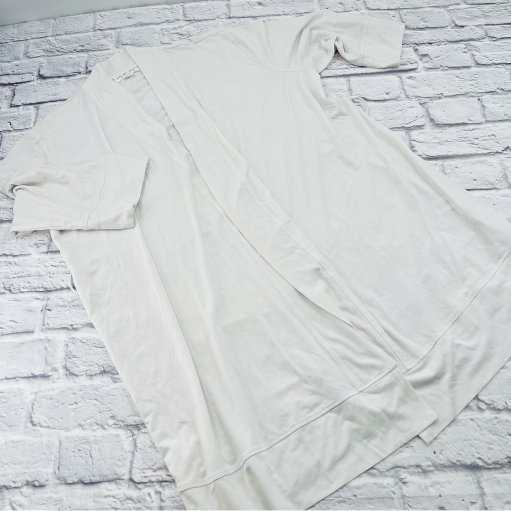 Barefoot Dreams Luxe Milk Jersey Cardigan Large White Short Sleeve Soft